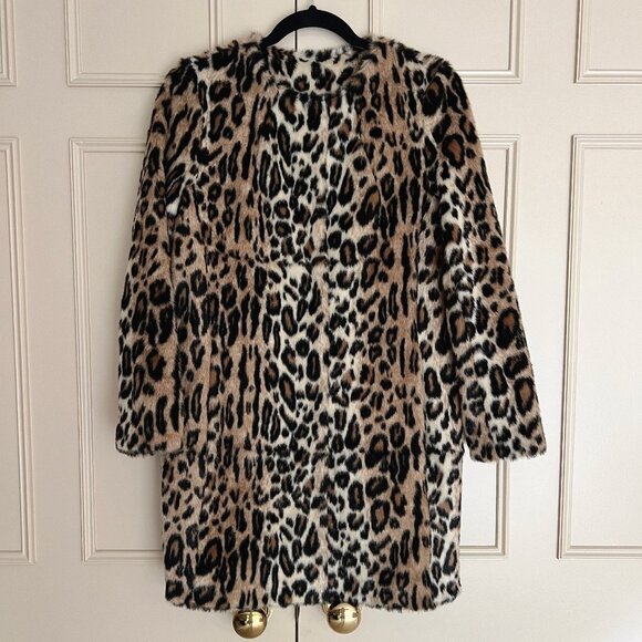 Topshop Leopard Faux Fur Coat - Size US 4 / UK 8 / Small - Picture 1 of 9